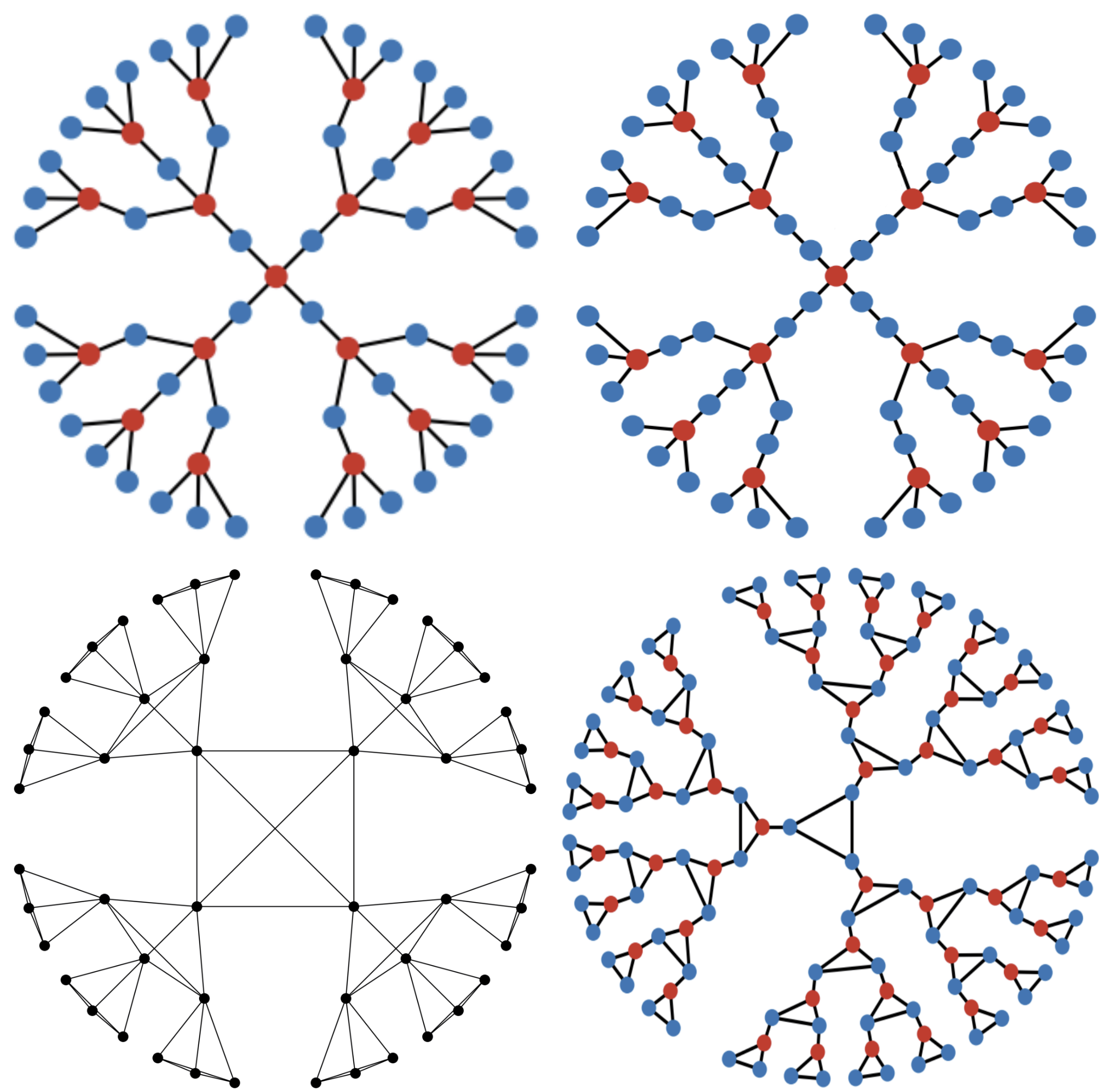 Topological states and flat bands in exactly solvable decorated Cayley ...